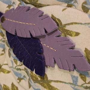 Portland Leather BNNU Purple and Lavender Feather Flair
